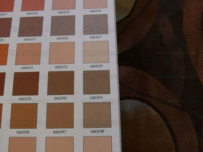 100% Silk Lampas Egg Mirror "java" Brown Gold Purple