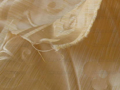 100% Silk Damask Peony River - Moonstone Ecru