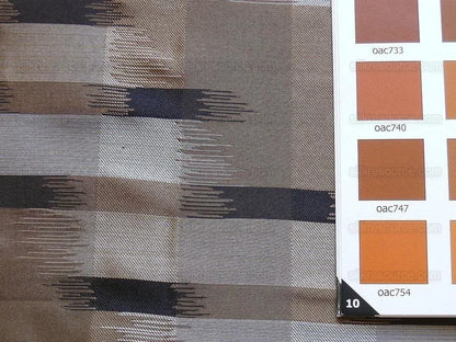 100% Silk Lampas Ikat Wave "pewter" Tan Black Brown Beige MSRP USD 268