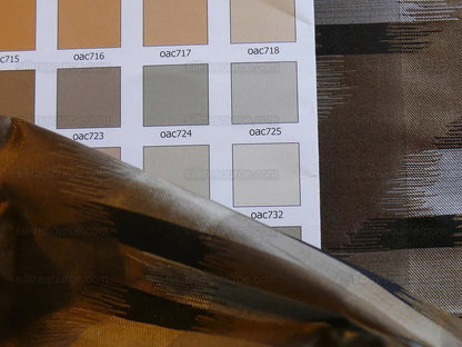 100% Silk Lampas Ikat Wave "pewter" Tan Black Brown Beige MSRP USD 268