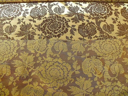 100% Silk Lampas Papercut Tree Of Life Pom "arbor" Brown