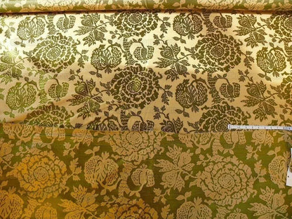 100% Silk Lampas Papercut Tree Of Life Pom "arugula" Green