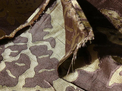 100% Silk Lampas Papercut Tree Of Life Pom "viola" Violet Brown