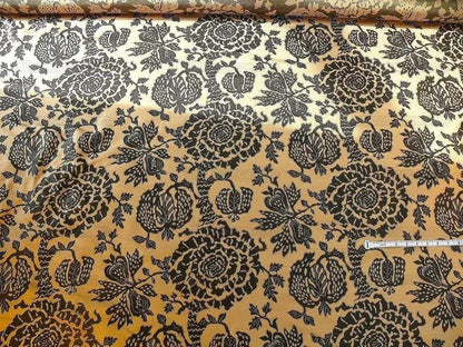 100% Silk Lampas Papercut Tree Of Life Pom "caviar" Black