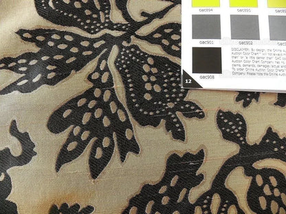 100% Silk Lampas Papercut Tree Of Life Pom "caviar" Black