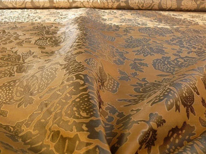 100% Silk Lampas Papercut Tree Of Life Pom "cloudy" Gray