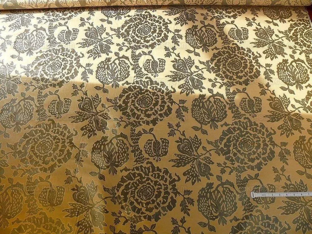 100% Silk Lampas Papercut Tree Of Life Pom "cloudy" Gray