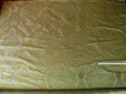 by yard 100% Silk Lampas Irisa "celadon" Blue