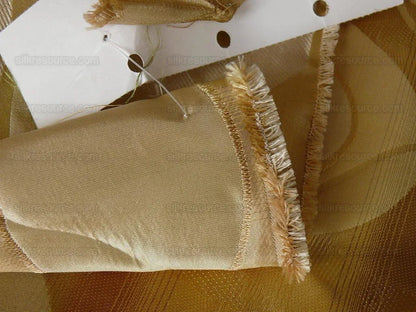 100% Silk Lampas Egg Mirror "cornsilk" Gold Brown