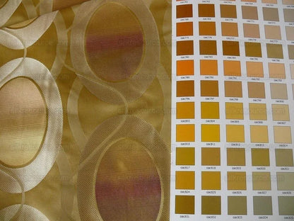 100% Silk Lampas Egg Mirror "cornsilk" Gold Brown