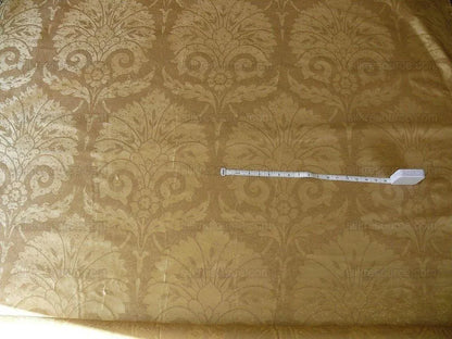 BY Yard 100% Silk Damask Large Stone Paisley "lariat" Tan Mid Century