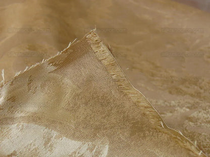 BY Yard 100% Silk Damask Large Stone Paisley "lariat" Tan Mid Century