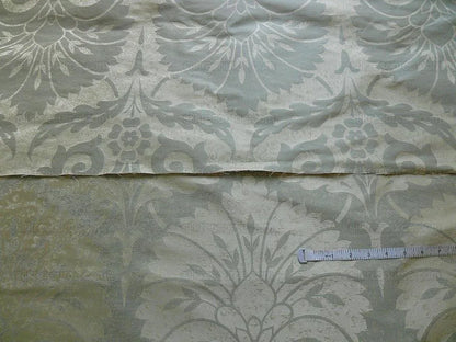 BY Yard 100% Silk Damask Large Stone Paisley "spa" Gray Mid Century