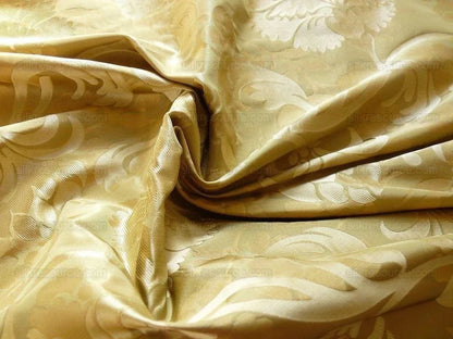 100% Silk Lampas Carnation Crewel "lemongrass" Green Gold Reversible Layered