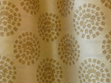 100% Silk Damask Large Modern Pinwheel Sunflower Daisy Sunburst "coin" Brown Gold Mid-Century Bty