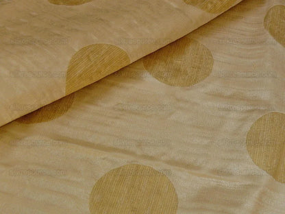 100% Silk Damask Moon In Bamboo "cream" Ecru Beige Gold