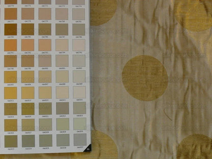 100% Silk Damask Moon In Bamboo "cream" Ecru Beige Gold