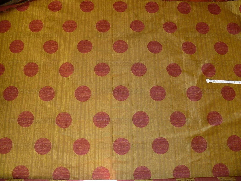 By Yard 100% Silk Damask Moon In Bamboo "wine" Magenta Pink Gold