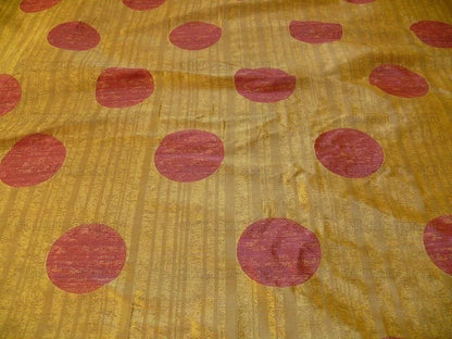 By Yard 100% Silk Damask Moon In Bamboo "wine" Magenta Pink Gold