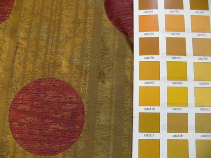 By Yard 100% Silk Damask Moon In Bamboo "wine" Magenta Pink Gold