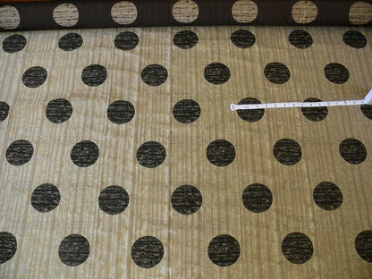 By Yd 100% Silk Damask Moon In Bamboo "moonscape" Black Silver Brown