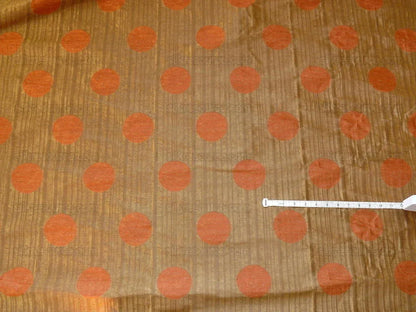 By yard 100% Silk Damask Moon In Bamboo Grove "coral" Orange Pink Gold Mid-century MSRP USD 285