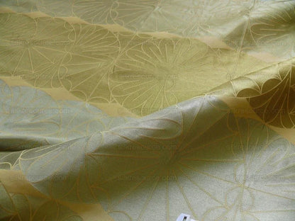 100% Silk Damask Modern Geometric Daisy Round "arcadia" Blue