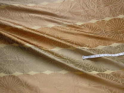 100% Silk Damask Modern Geometric Daisy Round "lariat" Brown