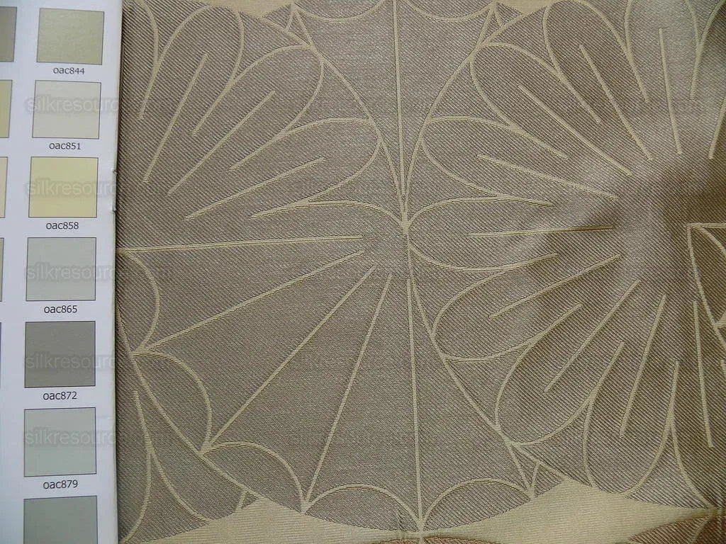 100% Silk Damask Modern Geometric Daisy Round "lariat" Brown