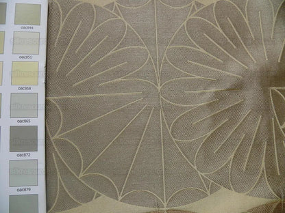 100% Silk Damask Modern Geometric Daisy Round "lariat" Brown