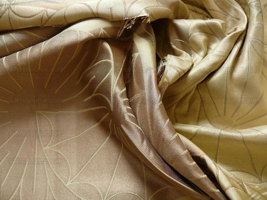 100% Silk Damask Modern Geometric Daisy Round "lariat" Brown