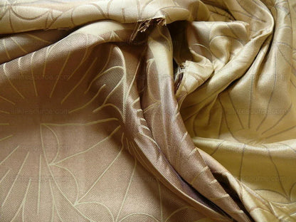 100% Silk Damask Modern Geometric Daisy Round "lariat" Brown