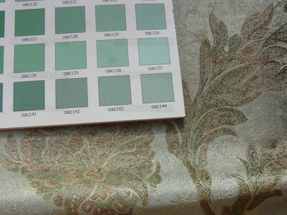 100% Silk Lampas Large Peony Paisley "dusk" Blue