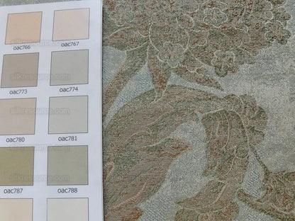 100% Silk Lampas Large Peony Paisley "dusk" Blue