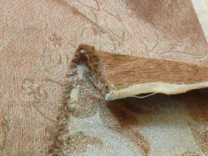 100% Silk Lampas Large Peony Paisley "dusk" Blue