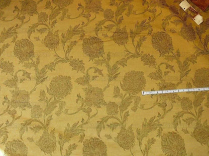 100% Silk Lampas Large Peony Paisley "marjoram" Gold