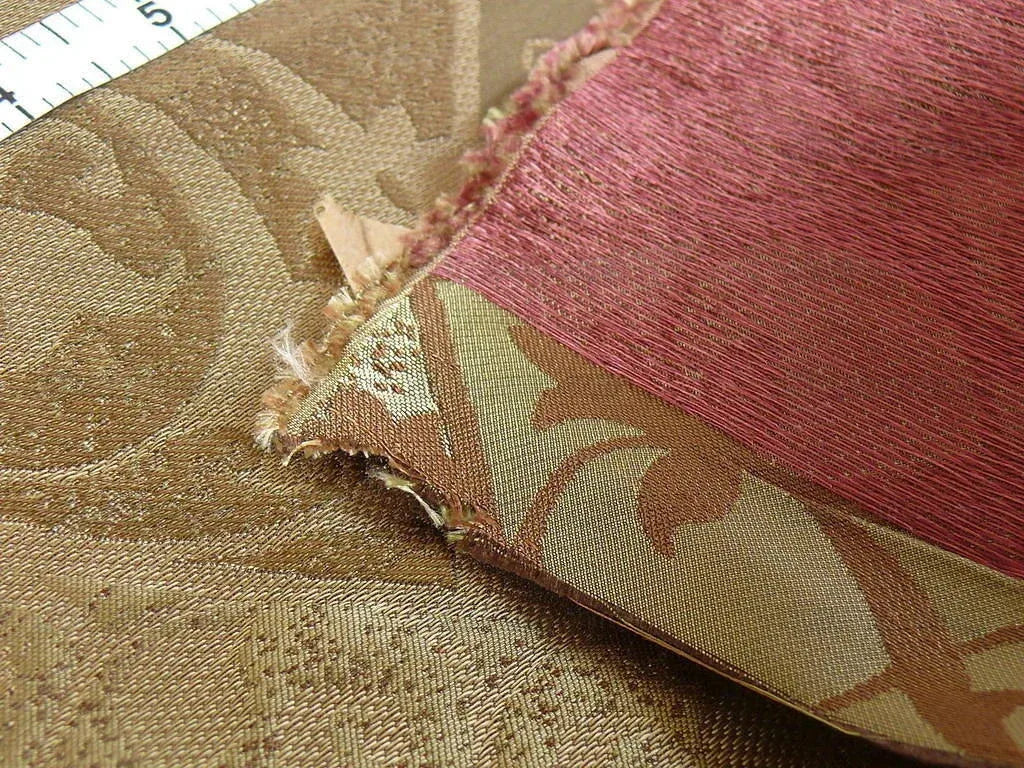 Kravet 100% Silk Lampas Asian Tile "branch" Tan MSRP USD 216/Y