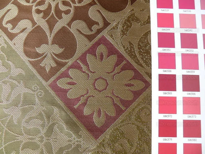 Kravet 100% Silk Lampas Asian Tile "branch" Tan MSRP USD 216/Y