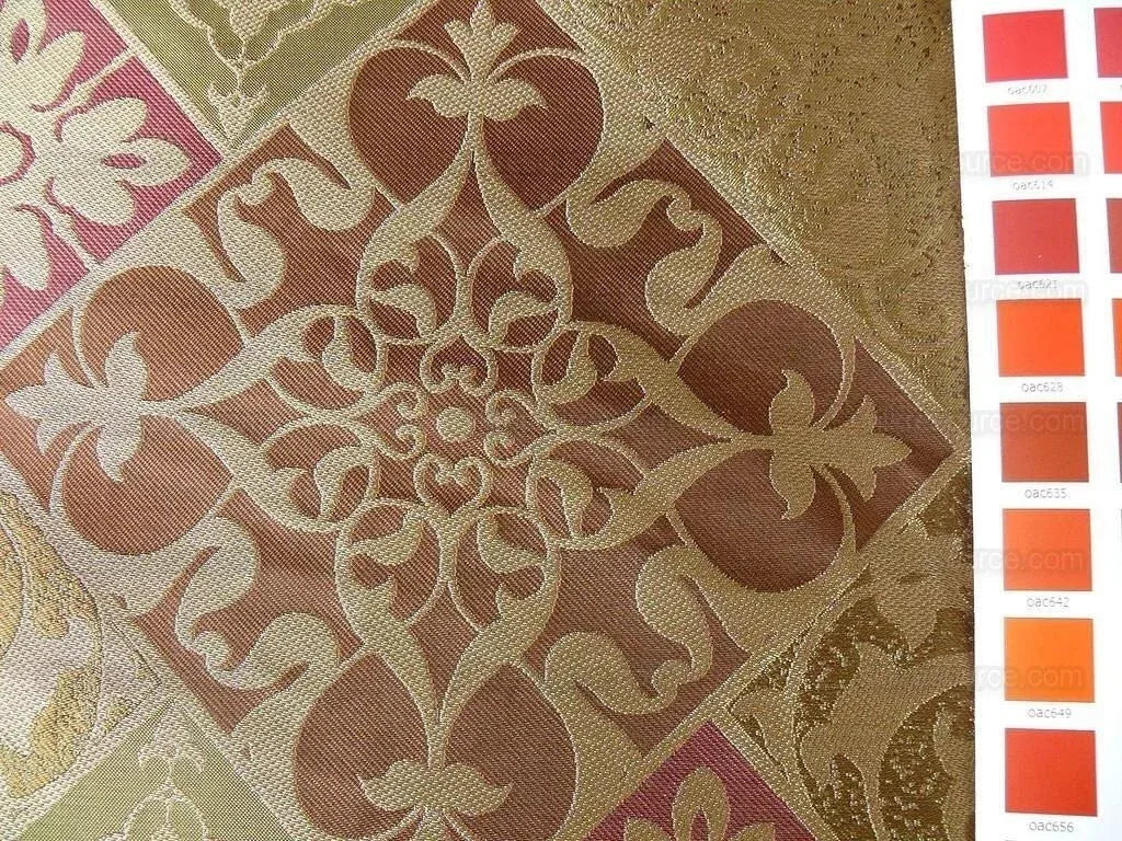 Kravet 100% Silk Lampas Asian Tile "branch" Tan MSRP USD 216/Y