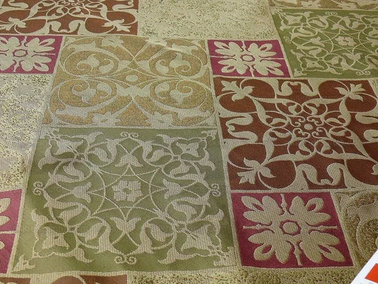 Kravet 100% Silk Lampas Asian Tile "branch" Tan MSRP USD 216/Y