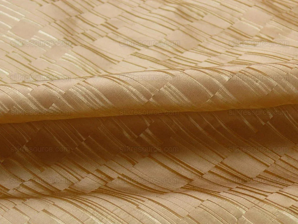 100% Silk Jacquard Staggered Stripe Texture "sunglow" Gold MSRP USD258/y
