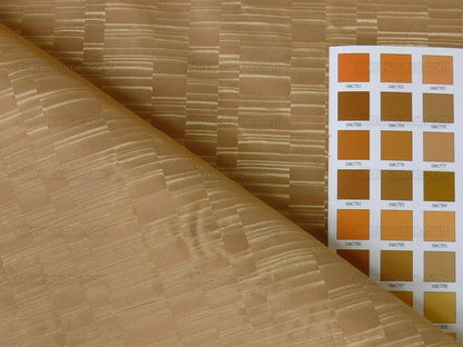 100% Silk Jacquard Staggered Stripe Texture "sunglow" Gold MSRP USD258/y