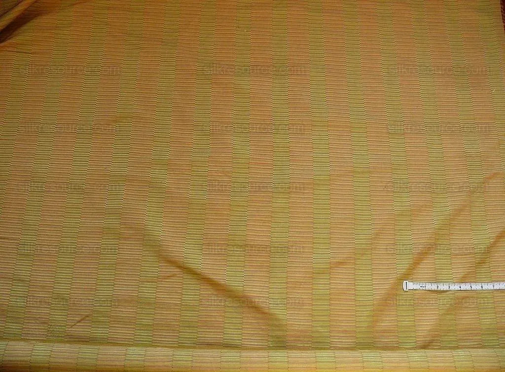 100% Silk Jacquard Piano Key Texture "carnival" Gold Green Pink Copper