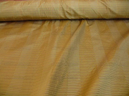 100% Silk Jacquard Piano Key Texture "oregano" Gold Subtle Green