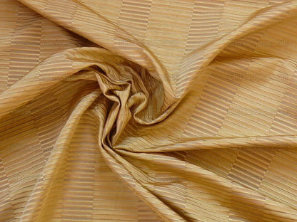 by yard 100% Silk Jacquard Piano Key Texture "amber" Warm Gold Brown