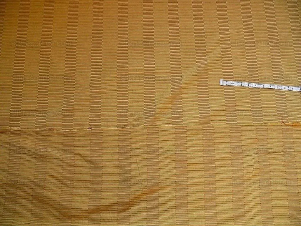 by yard 100% Silk Jacquard Piano Key Texture "amber" Warm Gold Brown