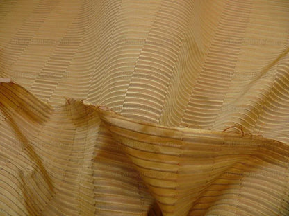 by yard 100% Silk Jacquard Piano Key Texture "amber" Warm Gold Brown