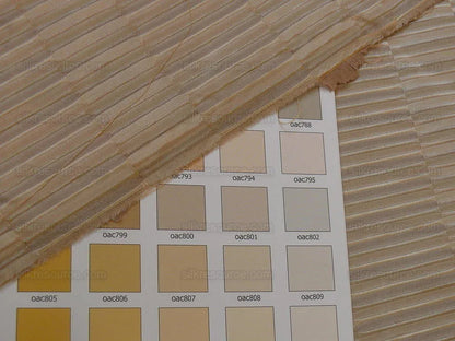 100% Silk Jacquard Piano Key Texture "flax" Gold Ecru Khaki