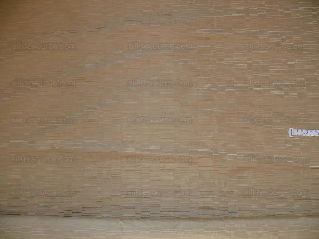 100% Silk Jacquard Staggered Stripe Texture "linen" Khaki MSRP USD258/y