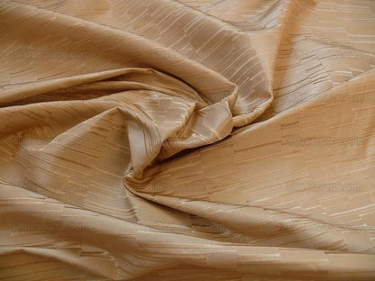 100% Silk Jacquard Staggered Stripe Texture "linen" Khaki MSRP USD258/y